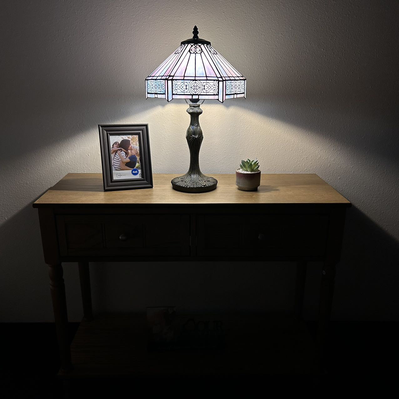 Fleur De Lis Living Simonson Tiffany Table Lamp Sky Color Hexagon